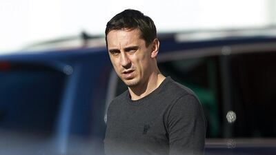New Valencia manager Gary Neville shown arriving to the team's Paterna facility in the city on Thursday. Manuel Queimadelos Alonso / Getty Images / December 3, 2015