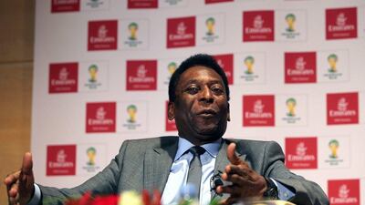 Brazilian football legend Pele at the headquarters of Emirates Airlines in Dubai. Ali Haider / EPA March 16