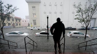Floodwaters in Pensacola, Florida as Hurricane Sally made landfall near Gulf Shores, Alabama earlier this year. Extreme weather events have become more common as the world warms. Gerald Herbert / AP Photo