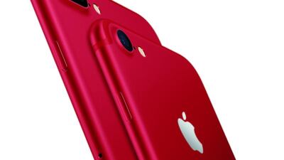 Apple has released a red version of its iPhone 7. Courtesy Apple