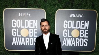 Justin Theroux, in Saint Laurent, attends the 78th annual Golden Globe Awards in New York, US, on February 28, 2021. Reuters