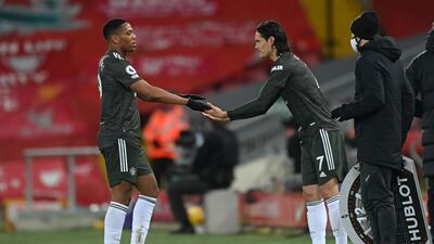 SUBS: Edinson Cavani - 6. On for Martial 60. Worked hard, smart touches in a better second half for United. Liverpool’s 68-game unbeaten home run stays intact, as does United’s unbeaten away run stretching nearly a year. AFP