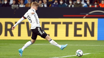 Timo Werner scores Germany's second goal against Israel. Reuters