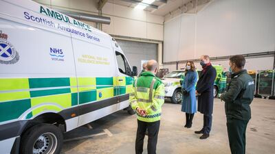Prince William and Catherine, Duchess of Cambridge visit the Scottish Ambulance Service at Newbridge near Edinburgh. Getty Images