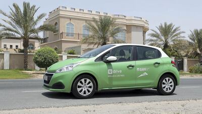 Udrive, which claims to have a market share of around 70 per cent, now has 400 cars available for hire. Pawan Singh / The National