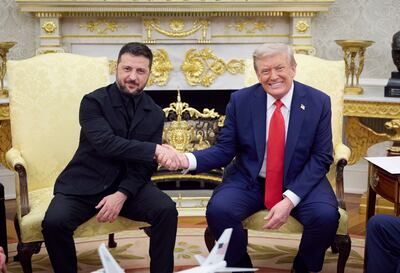 US President Donald Trump and Ukraine's President Volodymyr Zelenskyy in the Oval Office. EPA