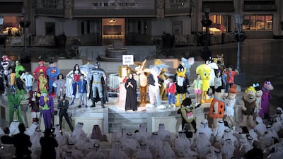 Guests watch a show during the opening of Warner Bros World Abu Dhabi. Eissa Al Hammadi for The Crown Prince Court