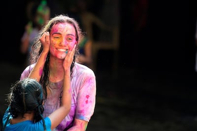 Holi being celebrated in Hyderabad, India on March 21, 2019. AFP