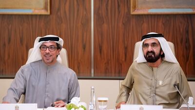 Sheikh Mohammed and Sheikh Mansour bin Zayed, Vice President, Deputy Prime Minister and Chairman of the Presidential Court