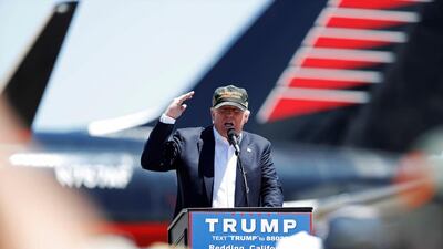 Republican US presidential candidate Donald Trump speaks during a campaign rally in Redding, California on June 3, 2016. Stephen Lam / Reuters