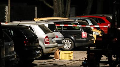 Traces of the explosion are seen on the street near the scene. According to police an explosion detonated as the bus was leaving the hotel where the team was staying. Maja Hitij / Getty Images