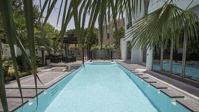 There's no shortage of pool and outdoor space. This villa really does have all the mod cons. It has automatic, in-house fingerprint and facial recognition. It has 19 security cameras, to ensure there are no blind spots. Mona Al Marzooqi / The National