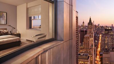 A view of a bedroom at One Wall Street.