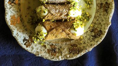 SWEET TREATS: Traditional Sicilian cannoli, filled with sweet ricotta cheese and chocolate chips, Dh15, Ronda Locatelli Courtesy Elena Dan