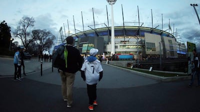 Fans arrive at the Melbourne Cricket Ground on Friday for the pre-season tour match between Real Madrid and Manchester City. Jason O'Brien / Action Images / Reuters