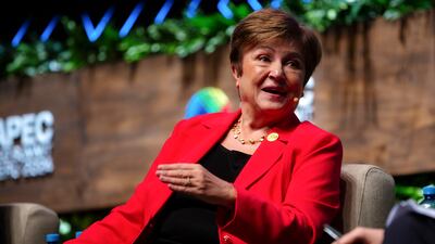 Kristalina Georgieva, managing director of the International Monetary Fund, speaks during an event in Lima, Peru. Bloomberg