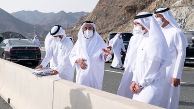 Ruler of Sharjah's tour commenced with a visit to the site of the Al-Kitab Rest Project, located on top of the Kalba Mountains at a height of about 1,000 metres above sea level, including various accompanying services and facilities
