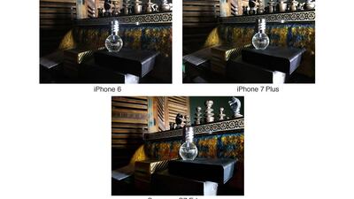 A chessboard pictured inside a house. Highlights tend to blowout on the iPhone 7 compared to the Samsung S7 Edge, which holds the highlights well. Delores Johnson / The National