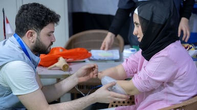 A Palestinian patient receives treatment under the Step of Hope programme. Photo: Wam