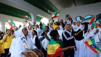 Supporters add to the colourful spectacle at Dubai Marathon 2026