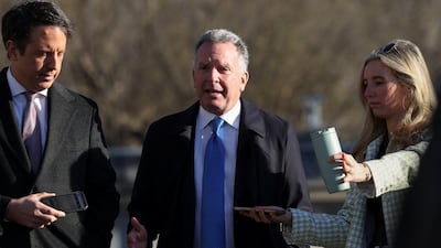 US Middle East envoy Steve Witkoff speaks to reporters at the White House in Washington, DC. Reuters