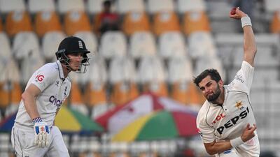 Pakistan's Shaheen Afridi toiled hard on an unresponsive pitch. AFP
