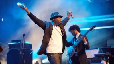 Blitz The Ambassador of Ghana performs on the stage of the Rio Loco music festival, on June 18, 2011 in Toulouse, southern France. PHOTO REMY GABALDA