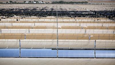 The Shams 1 solar power plant near Madinat Zayed in Western Region is the Arabian Gulf’s largest renewable energy project. Silvia Razgova / The National