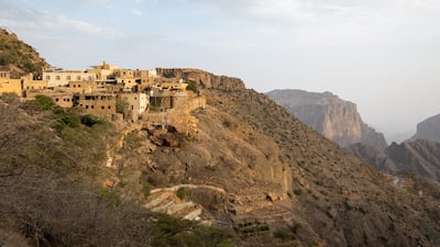 The ancient village of Al Aqer with the Alila Jabal Akhdar hotel behind it.
