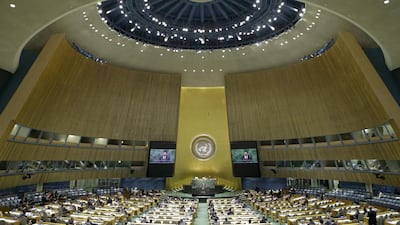 The United Nations General Assembly at UN headquarters in New York. Frank Franklin II / AP