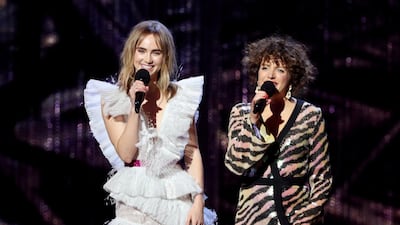Suki Waterhouse, left, and Annie Mac. REUTERS/Hannah McKay