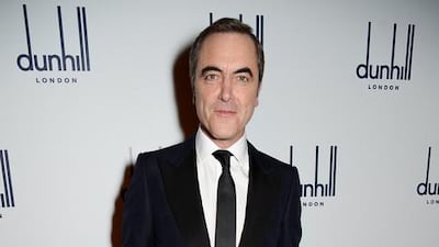 James Nesbitt wore a midnight blue peak lapel dinner jacket and white evening shirt. Courtesy dunhill