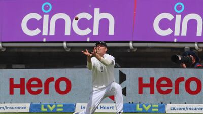 England fielder Zak Crawley takes a catch to dismiss India captain Jasprit Bumrah for seven. AFP