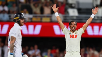 Australia's Mitchell Starc appeals for a wicket during the second Ashes Test in Brisbane. AP