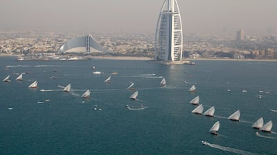 It charts a course of 50 nautical miles, starting from Sir Bu Nair Island, passing through Crescent Moon Island, and ending on the shores of Dubai