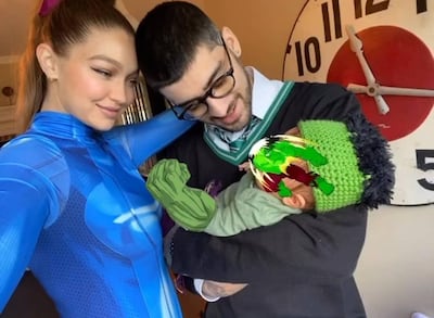 Gigi Hadid and Zayn Malik posed with their daughter on Halloween. Instagram / Gigi Hadid