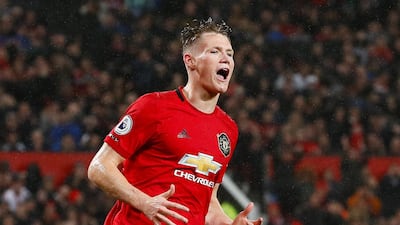 McTominay reacts after a missed header at goal. Reuters