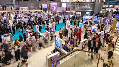 The Arabian Travel Market in Dubai last. Hotels say the regional tourism sector is recovering. Victor Besa / The National