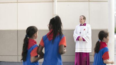 The St Andrew's Church Remembrance Day service. Reem Mohammed / The National