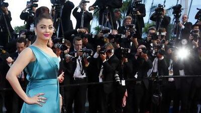 Aishwarya Rai Bachchan arrives for the screening of Behind The Candelabra at Cannes. EPA