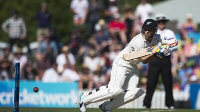 New Zealand captain Brendon McCullum batting during the first Test match against Sri Lanka at the Hagley Park Oval in Christchurch on December 26, 2014. Marty Melville / AFP