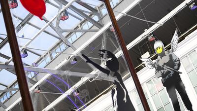 Girl with Balloon during a preview of the Banksy Limitless Exhibition in London, in which street art has been transformed into an immersive gallery experience. Getty Images