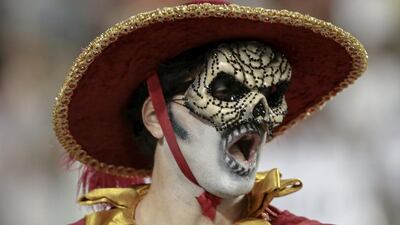 Revellers of the Nene de Vila Matilde samba school perform during the second night of carnival parade at the Sambadrome in Sao Paulo. Miguel Schincariol / AFP Photo