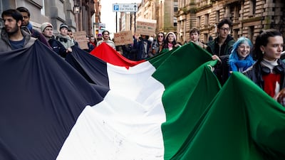 Demonstrations in Glasgow against the war in Gaza. The conflict has led to an increased threat of a terrorist attack on Britain. Getty Images