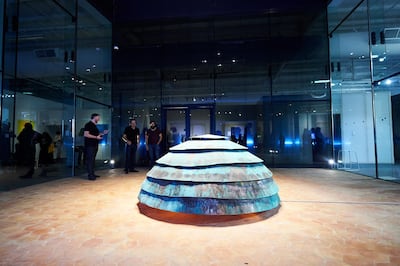 Rawdha Al Ketbi's '(Cu.6H202)' is made of copper and is repeatedly subjected to steam to speed up the development of rust. Warehouse421