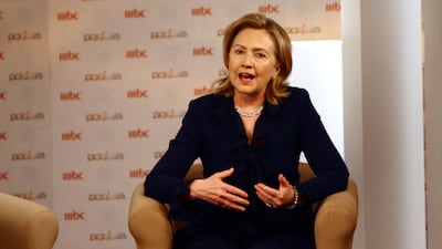 US Secretary of State Hillary Clinton, visiting Abu Dhabi, accuses Iran of trying to foment new conflict in the Middle East to distract attention from its nuclear programme.