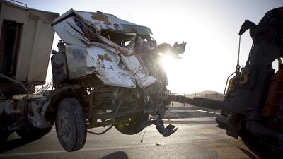 About 13,000 out of 22,000 heavy vehicles did not pass inspection last year. Authoritire are looking at every means available to curb poor driving and traffic fatalities. Silvia Razgova / The National