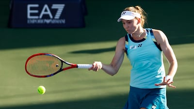 Fourth seed Elena Rybakina during her 7-6, 3-6, 6-4 win over Magdalena Frech. Reuters