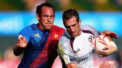 Zack Test (United States): The bravura United States side, who are on such a sharp ascent in sevens, have more flair than the 1970s. That panache is perfectly complemented by the perspiration provided by Test. As the longest serving player in the team, he will have enjoyed the pair of wins over New Zealand, given the USA had lost their previous 28 against that opposition, even though he took a smack on the head for his efforts. Photo by Francois Nel/Getty Images
