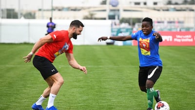 Finn Balor, an Irish professional wrestler signed to WWE, plays for the second match of the Unified Sports Experience.